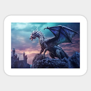 Dragon Animal Creature Fantasy Colorful Realistic Illustration Sticker